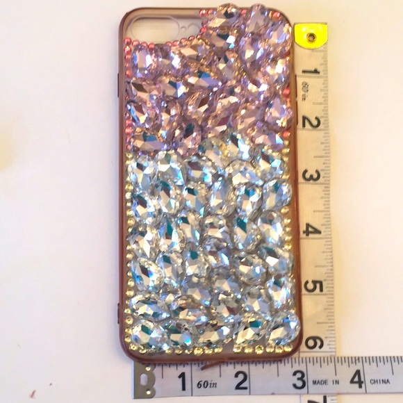Pink &White Crystals covered iPhone Cover 6” Long - Picture 2 of 9